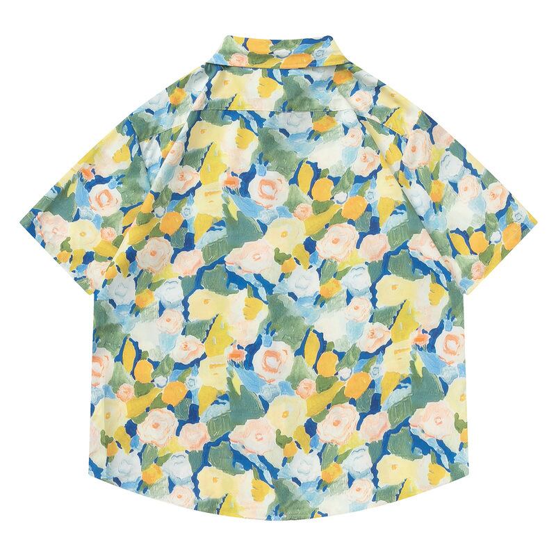 [MOISHE TIDE Series] ★Floral Pattern Shirt★ Tops Aloha Shirt Women's Men's Unisex Short Sleeve Shirt