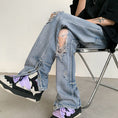 Load image into Gallery viewer, [FENGLIN series]★Denim pants★ 2color bottoms black blue slimming slimming fashion
