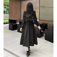 Load image into Gallery viewer, [Dong Xiaojie Series] ★China style dress★ Ink pattern long sleeve dress long length dress black black large size slimming
