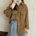 Load image into Gallery viewer, [XIAOXIN series]★Shirt★ 3color tops corduroy beige brown pink simple easy to match
