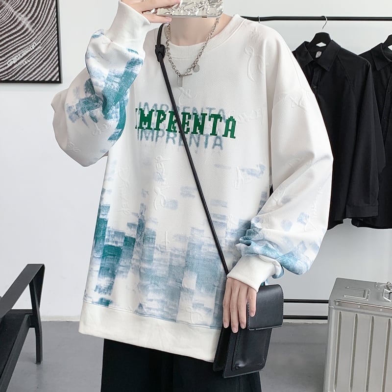 [DFBL Series] ★Tops★ 3color long sleeve tops unisex men's tie-dye black white gray