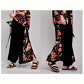 Load image into Gallery viewer, [Mumuki Series] ★Chinese-style pants★ 2 colors, black or white, fan pattern, stylish, gaucho pants, gaucho, casual
