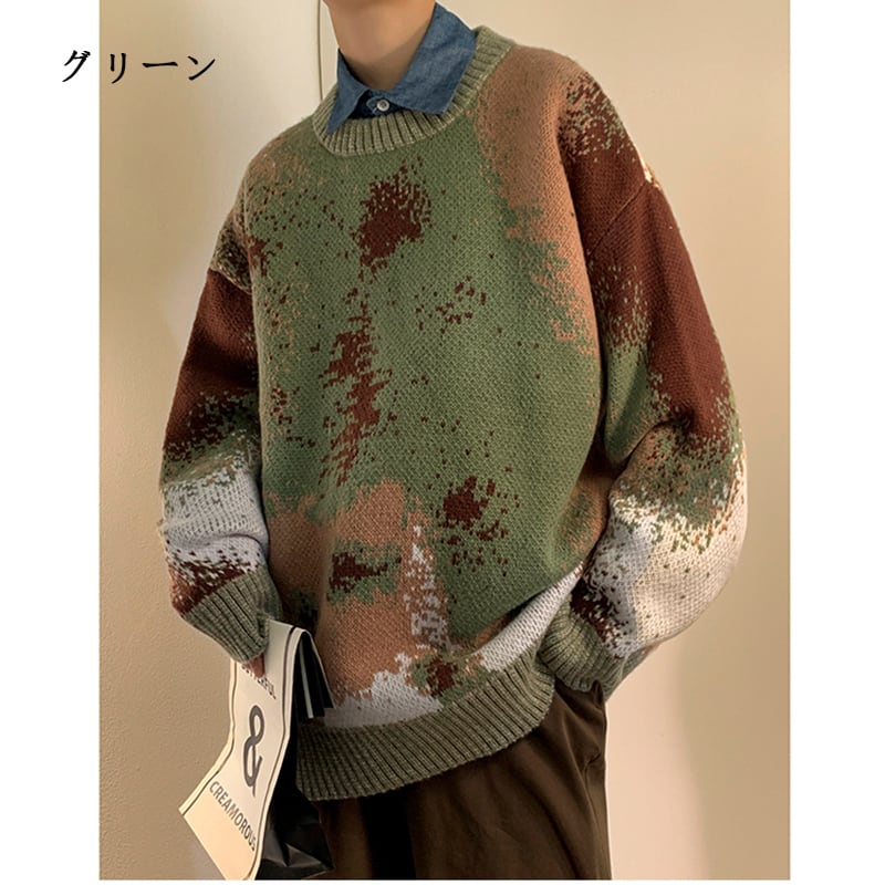 [GUOCHAO Series]★Sweater★ 2color Tops Christmas New Year Snowman Unisex Men's Red Green