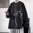 Load image into Gallery viewer, [Mrsuper Series] ★Tops★ 5color Sweatshirt Sweatshirt Unisex Men's Cat Cat Black Green
