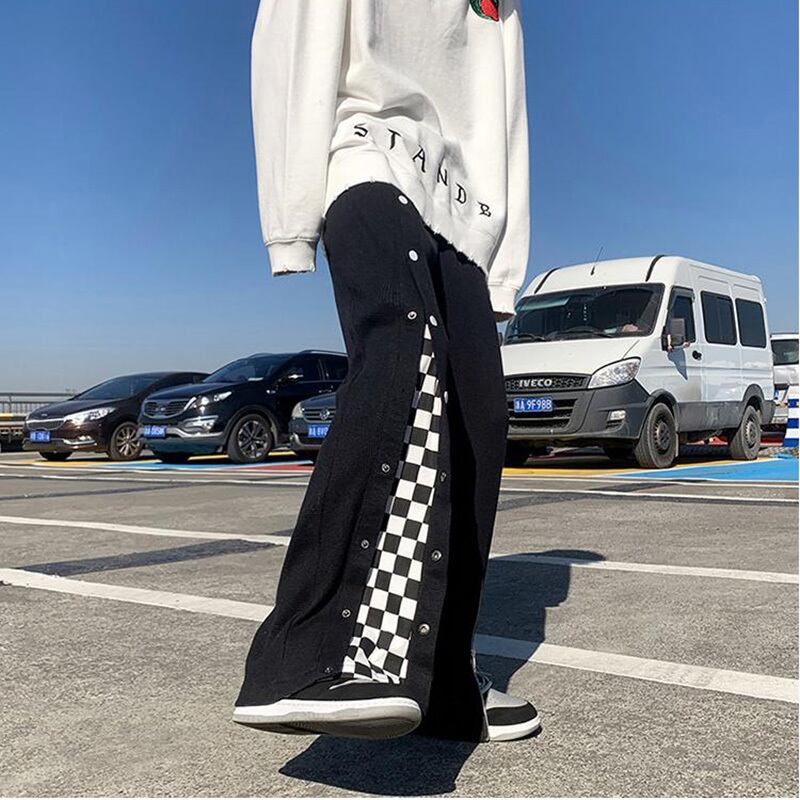 [GUYAN Series] ★Casual Pants★ 2color Bottoms Unisex Men's Plaid Pattern Black Gray