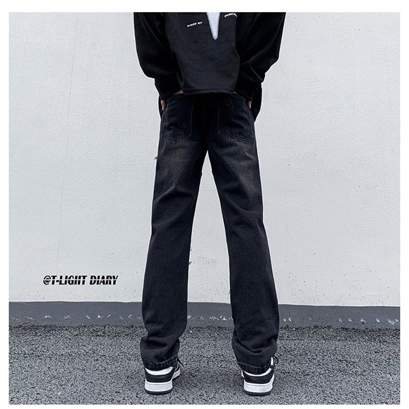 [DULAIEN Series] ★Denim Pants★ Casual Pants 2color Unisex Men's Large Size Unique