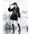 Load image into Gallery viewer, [Ochaya Series]★China style dress★ 2color black or white embroidery parka dress Chinese button cute
