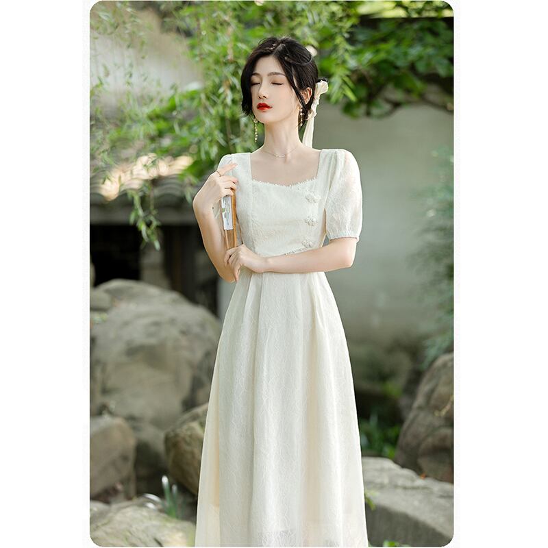 [Rinroki Series] ★Chinese style dress★ Dress for improving temperament, commuting, weddings, dates, women's summer clothes