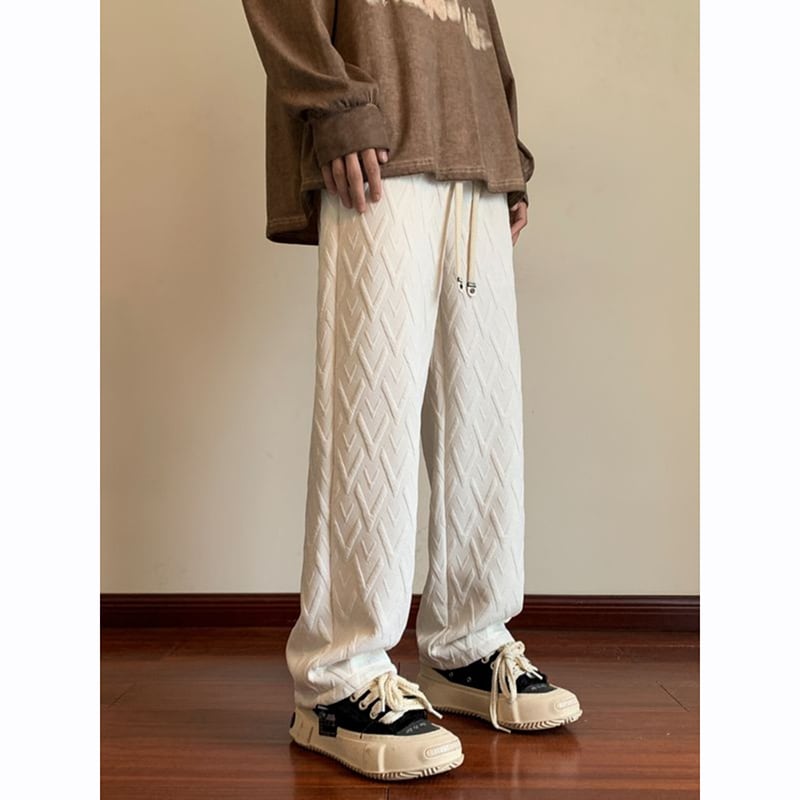 [BIGEMAN Series] ★Casual Pants★ 2color Bottoms Trousers Unisex Men's Easy to match Black Beige Large size