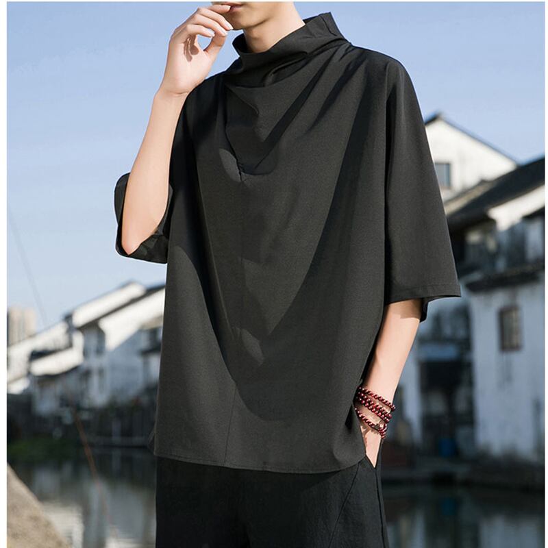 [YISHUO Series]★Chinese style T-shirt★ 4color Unisex Men's Large Size Plain Chinese Clothes Black White Red