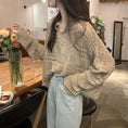 Load image into Gallery viewer, [Saikusou Series] ★Sweater★ 3color Knit Tops Openwork Mini Length Loose V Neck Beige Simple
