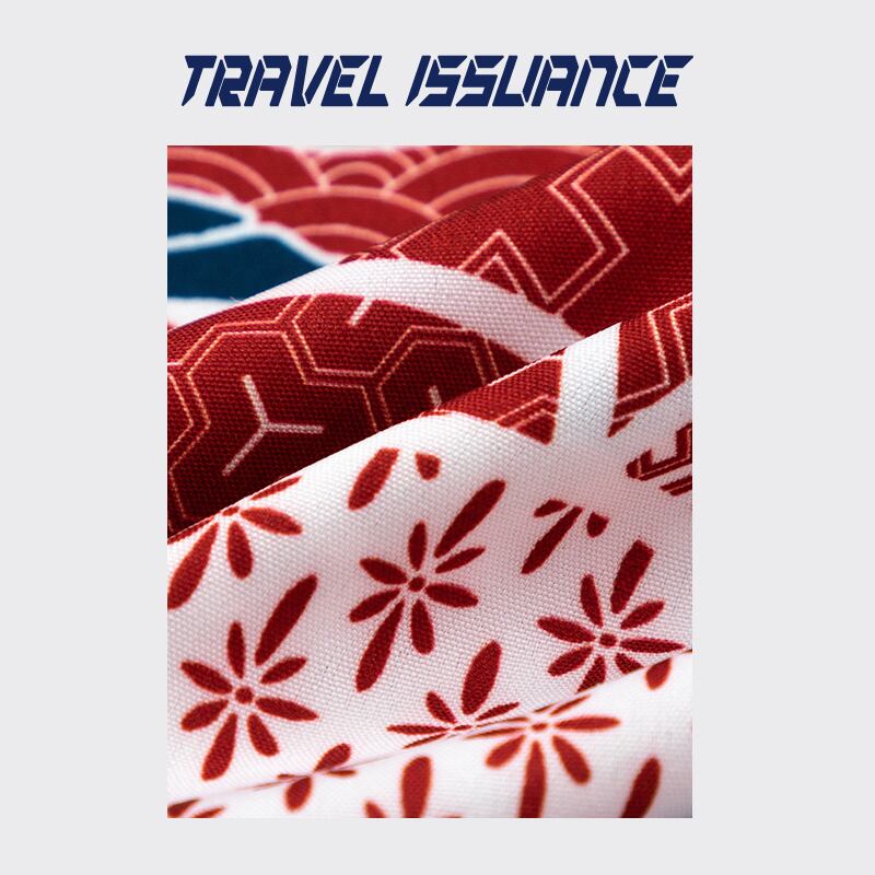 [TRAVEL ISSUANCE Series]★Shirt★ Hawaii Aloha Shirt Crane Unisex Men's Red Short Sleeve Shirt