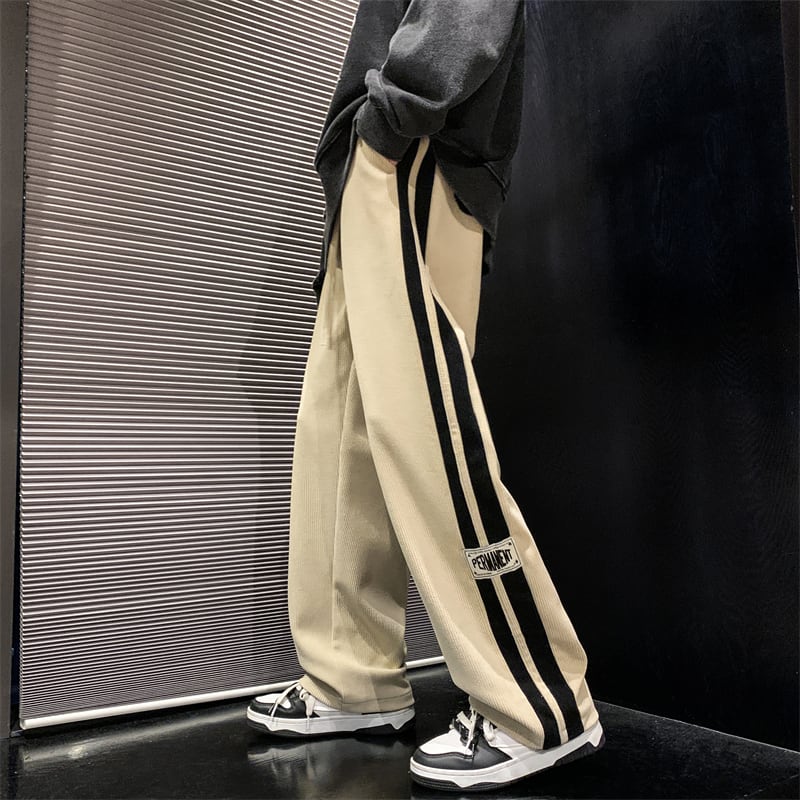 [PPG Series] ★Casual pants★ 3 colors Bottoms Trousers Corduroy Unisex Men's Vertical stripes Striped pattern Black Beige Green