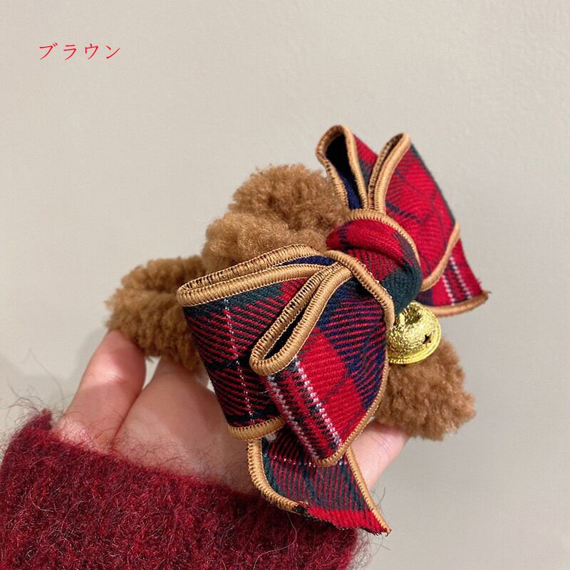 [Kajin Series]★Hair Ornament★ 4color Hair Clip Ladies Accessories Christmas Ribbon Plaid Pattern