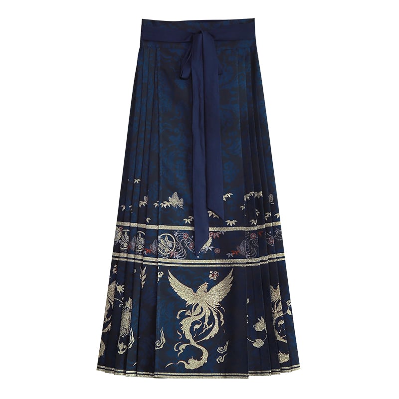 [Shimizu Kei Series] ★Maki Skirt★ 3color Blue or Red or White Chinese Style Skirt Pleated Skirt Hanfu