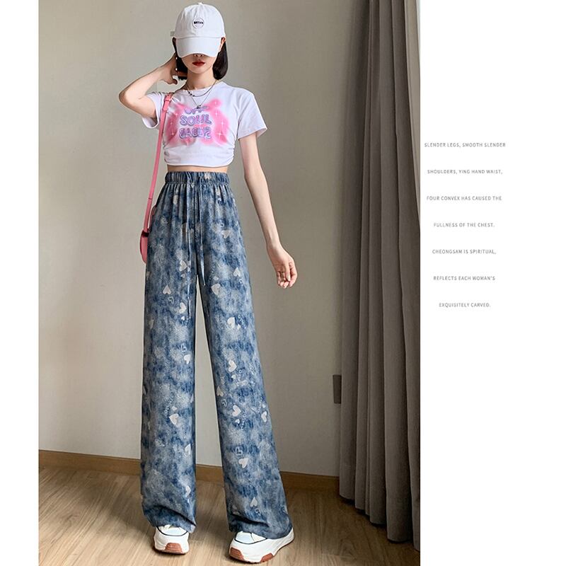 [FENGLIN Series] ★Casual Pants★ Bottoms Trousers Cool Blue Blue Slimming Hat Summer Clothes