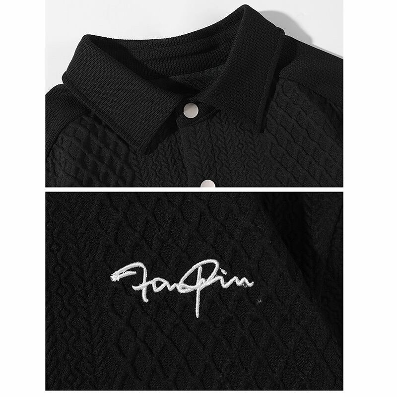 [BIGEMAN Series]★Shirt★ Tops 2color Unisex Men's POLO neck Black White Large size