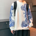 Load image into Gallery viewer, [Emeisa series]★China style sweater★ 3color Unisex Men's Blue Black Red ML XL 2XL 3XL
