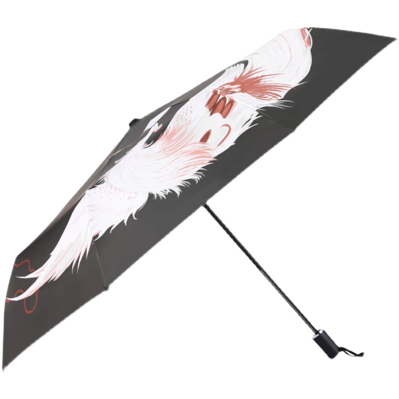 [Small Pumpkin Series]★China style umbrella★Rain &amp; sunny eight-rib tri-fold umbrella dual use manual &amp; jump rainy season rainproof soup sun protection fox fox