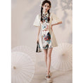 Load image into Gallery viewer, [YUEQIAO Series]★China Dress★ 4color Short Length Chinese Style Dress Crane Chinese Clothes Switching Cute
