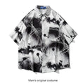 Load image into Gallery viewer, [NF Series]★Shirt★ Short sleeve shirt tops print unisex men's thin cool black black unique
