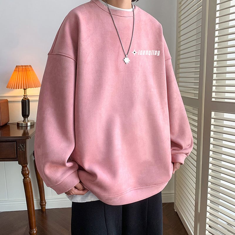 [High Series]★Tops★ 5color Sweatshirt Unisex Men's Oil Painting Style Cute Green Black Beige Brown Pink