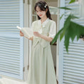 Load image into Gallery viewer, [Ali Series] ★One Piece★ Faux Layered Ribbon Commuting Wedding Date Office Summer Clothes Green Green
