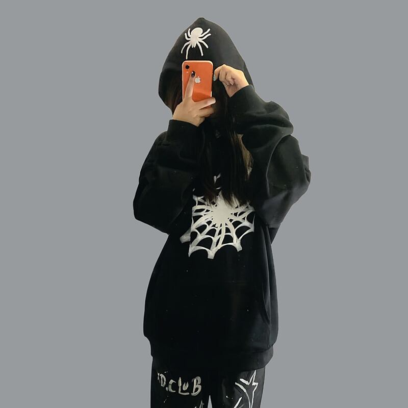 [BENGE Series] ★Parker★ 2color Tops Unisex Men's Spider Cool Black Light Gray