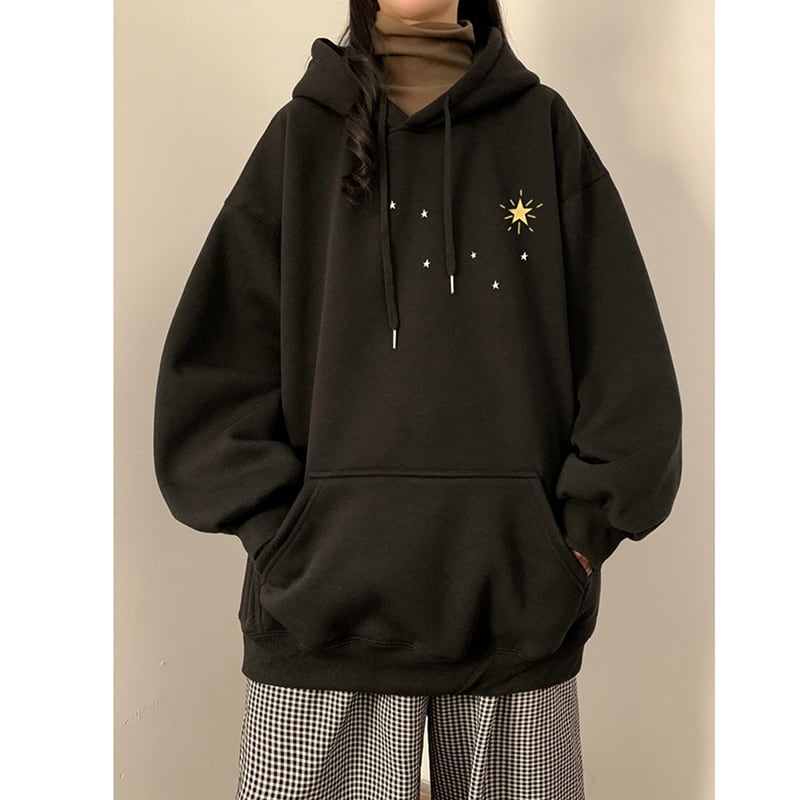 [SENSU Series] ★Parker★ Fleece lining 3color tops thick unisex men's star star pattern warm autumn/winter clothes