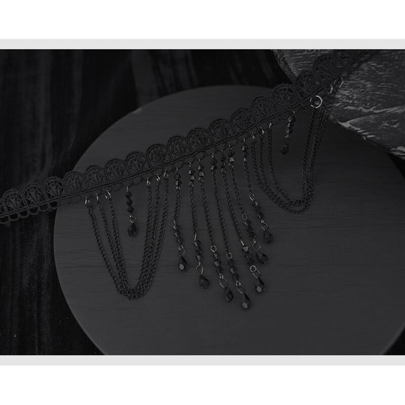 [Koseiryushu Series] ★Necklace★ Ladies Accessories Fringe Black Black Lace Sexy