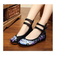 Load image into Gallery viewer, [ZIAMEI Series] ★Embroidery shoes★ Chinese shoes 4color Floral pattern Size 34-40 Cute shoes Flower embroidery Blue Red Black Beige
