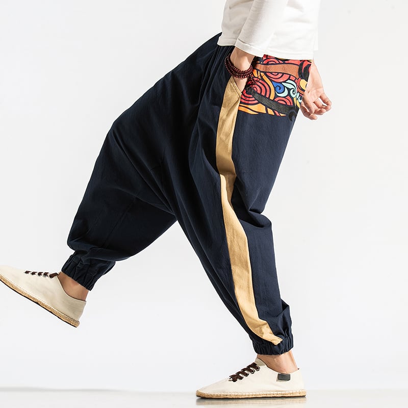 [Tsuncho Series]★China Style Pants★ 2color Casual Pants Large Size Men's Unisex Navy Black