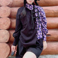 Load image into Gallery viewer, [Li Muyi Series]★China Style Shirt★ Tops Long Sleeve Shirt Switching Floral Pattern Black Black Purple Original
