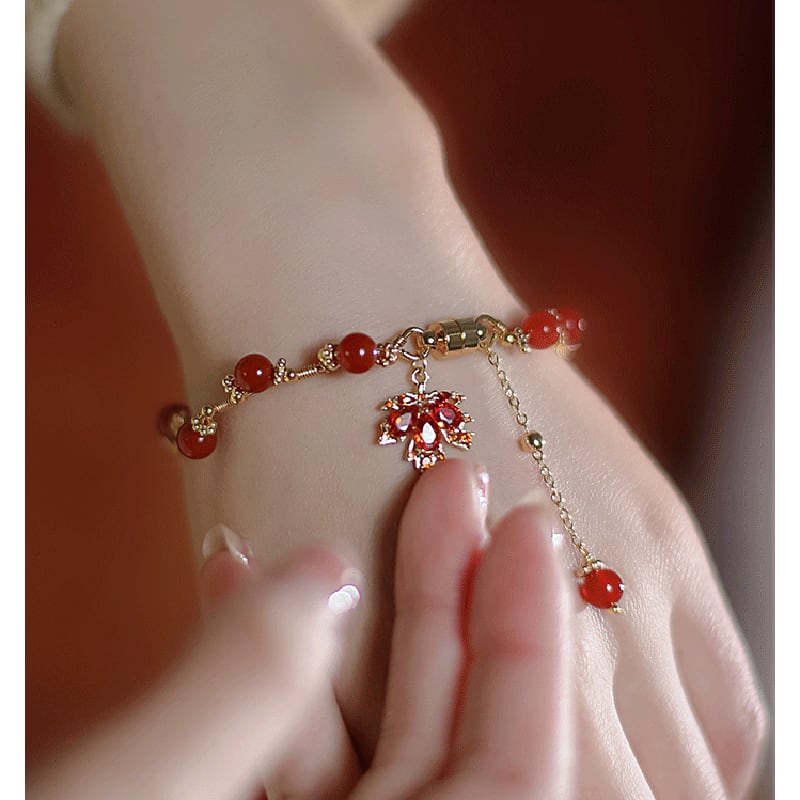 [Random Series]★China Style Bracelet★ Bracelet Ladies Accessories Maple Present Red Red