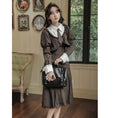 Load image into Gallery viewer, [DACHENGZI Series] ★Dress with tie★ Faux layered dress Vertical striped striped pattern Cute
