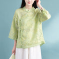 Load image into Gallery viewer, [Qing Series]★China style tops★ 3color Chinese style shirt, Chinese clothes, summer clothes, cool, Chinese clothes, Tang clothes, retro
