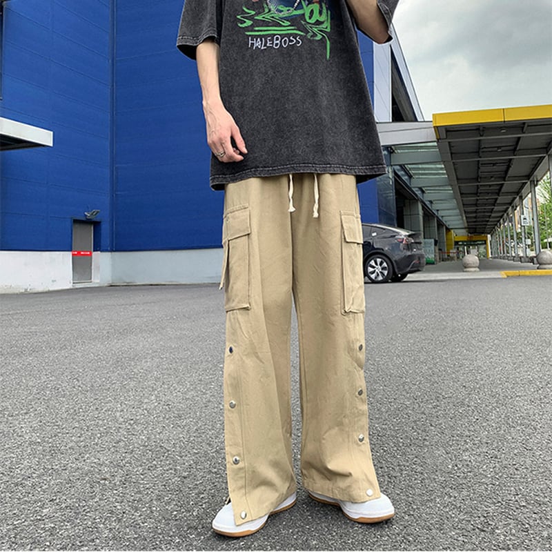 [Ushiomiomi Series] ★Casual Pants★ 3color Pants Bottoms Simple Unisex Men's Green Black Light Brown