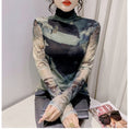 Load image into Gallery viewer, [YINUO Series] ★Tops★ T-shirt Turtleneck Sexy Slimming Ladies Tie-dye
