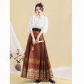 Load image into Gallery viewer, [Three---Fukuju Santa Series] ★Chinese style skirt★ 2color Maki skirt bottoms Chinese clothing Black Red Improved Hanfu Hanfu skirt
