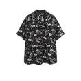 Load image into Gallery viewer, [BEAT BOY Series] ★Shirt with tie★ Ink pattern floral pattern tops short sleeve shirt unisex men's print black black
