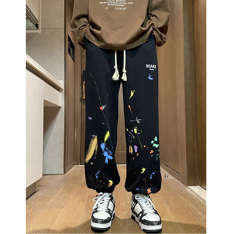 [PPG Series]★Casual pants★ Regular type or brushed lining type 3color Pants Bottoms Unisex Men's Graffiti Black Apricot Coffee color