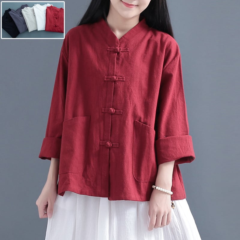 [Qing Series] ★Chinese style tops★ Outer cardigan, improved Tang suit, one size fits most, 5 colors to choose from, Chinese clothes, loose fitting