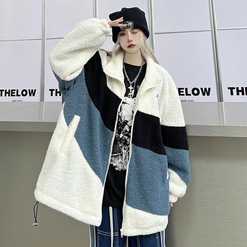 [Style Series] ★Outer★ 2color Jacket Unisex Men's Color Scheme Black Blue Black Blue ML XL 2XL