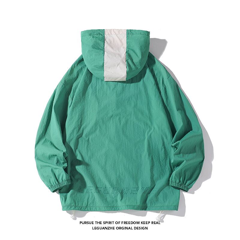 [BIGEMAN Series]★Jacket★ Outerwear 2color Thin Sun Protection Summer Clothes Unisex Men's Large Size Green Green