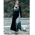 Load image into Gallery viewer, [Big Blue Dragon Series] ★China style dress★ Long length, letter pattern, switching, velvet, original
