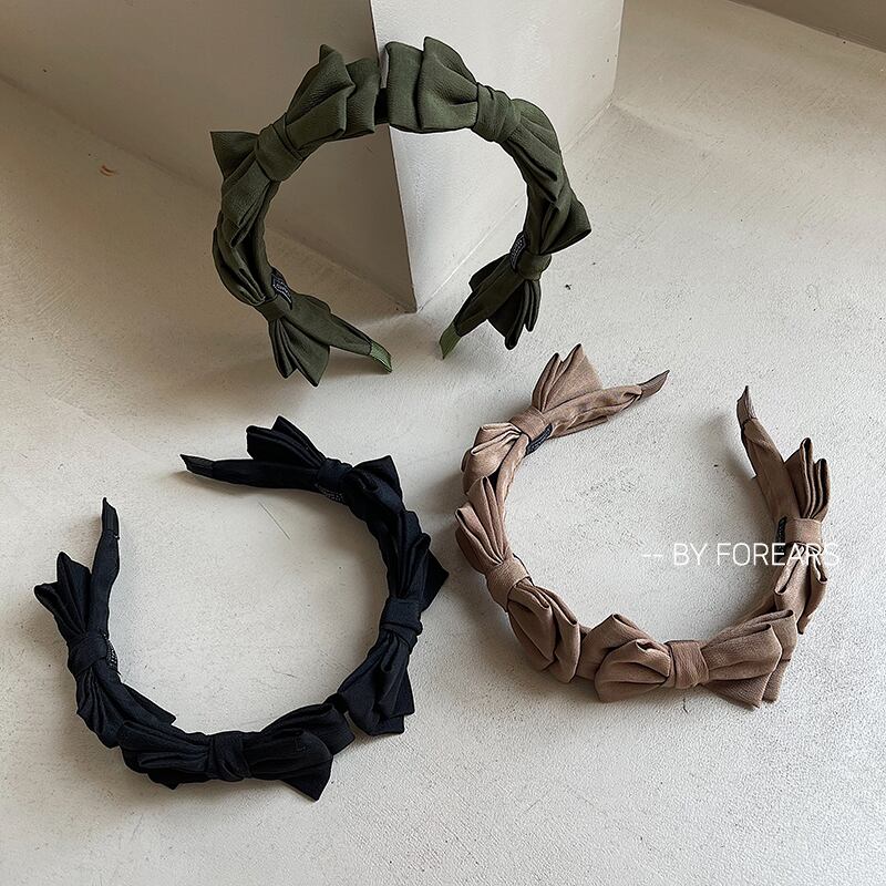 [FOREARS Series] ★Headband★ 3color Hair Ornament Ladies Accessories Ribbon Black Brown Green