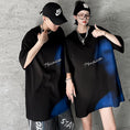 Load image into Gallery viewer, [Kiao Series] ★T-shirt★ Tops Unisex Men's Fashion Men's Color Scheme Loose Black Blue SML XL 2XL
