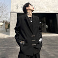 Load image into Gallery viewer, [Coolman Series] ★China style blazer★ Outerwear, cool, unisex, men's black, black with design
