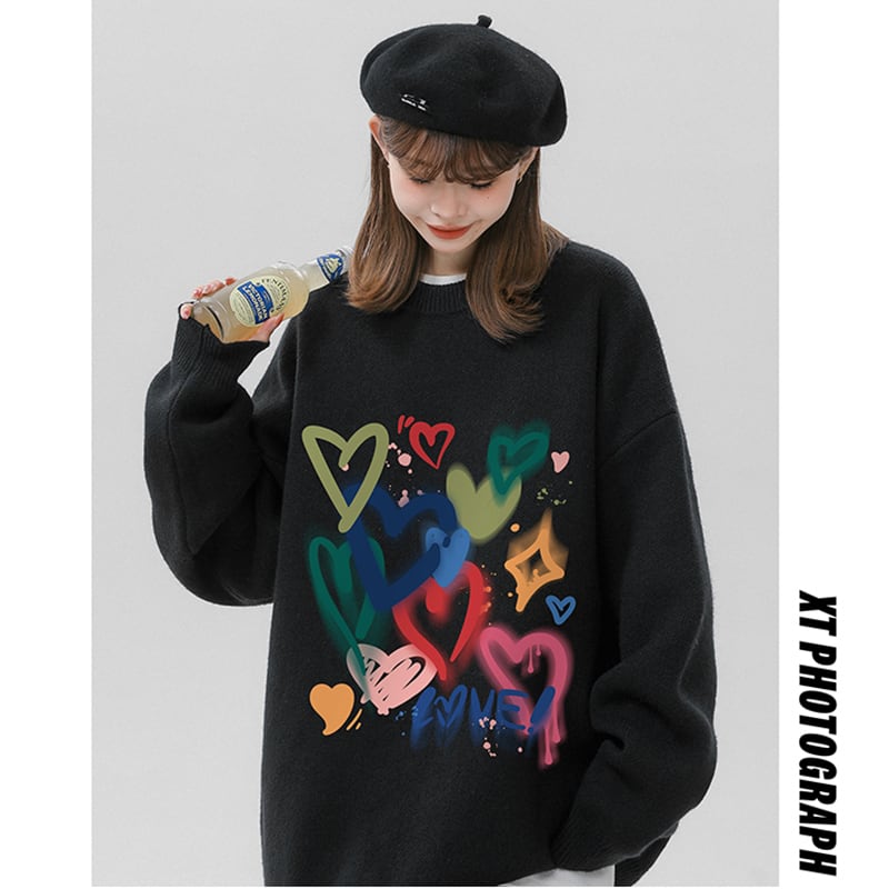 [Fujiiman Series] ★Sweater★ 4color Knit Tops Unisex Men's Hat Black White Green Red