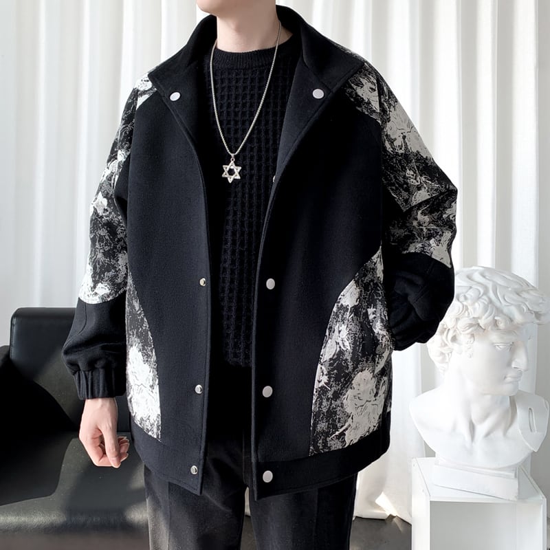 [BAIBIANGE series] ★Jacket★ 2color outerwear unisex men's switching cool ML XL 2XL 3XL